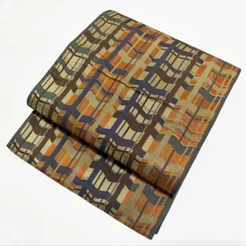 A 기모노 편안함 체크 무늬 줄무늬 순수 실크 전통 후쿠로 오비 O100