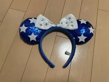 [디즈니] 블루 스팽글 별 패턴 리본 포함 머리띠 아메리칸
