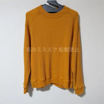 잭맨 와플 미드 넥 셔츠 버터스카치 오렌지 XXL