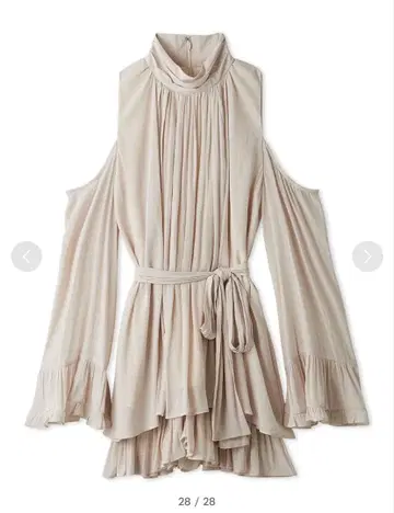 SNIDEL 콜드 숄더 셋업 PBEG 0 사이즈