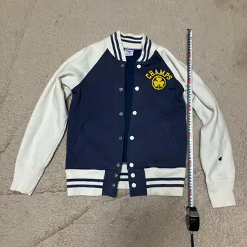 챔피언 여성용 프리 바시티 자켓 네이비/화이트