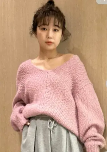 프레이 아이디 울 알파카 V넥 풀오버