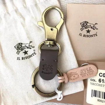 새상품 일비종떼 IL BISONTE 키링 키케이스 그레이