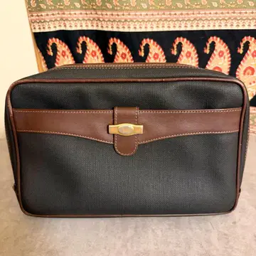 던힐 dunhill 핸드백 클러치백 다크 카키 천연 가죽