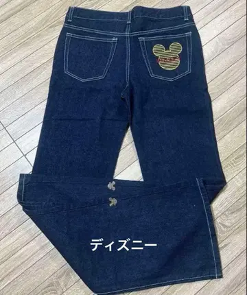 빈티지 미키마우스 자수 스트레이트 데님