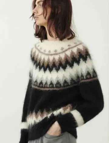 BATONER 노르딕 무늬 니트