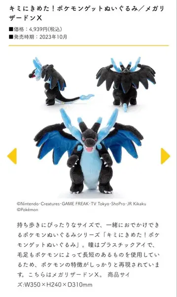 미개봉 메가 리자몽 x 봉제 인형