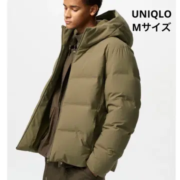 UNIQLO 심리스 다운 후드티 브라운 M 사이즈