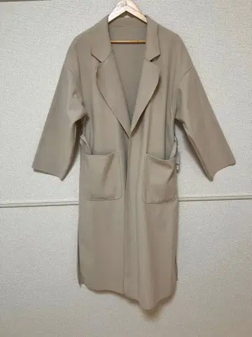 미사용 새상품 롱 코트 핑크 베이지