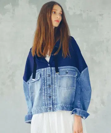 AULA AILA 후디 도킹 데님 자켓 risley un3D
