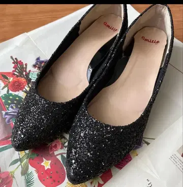 amitie 라메 펌프스 25cm 블랙