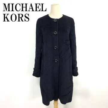 LA8819 마이클코어스 노카라 코트 블랙 울 6