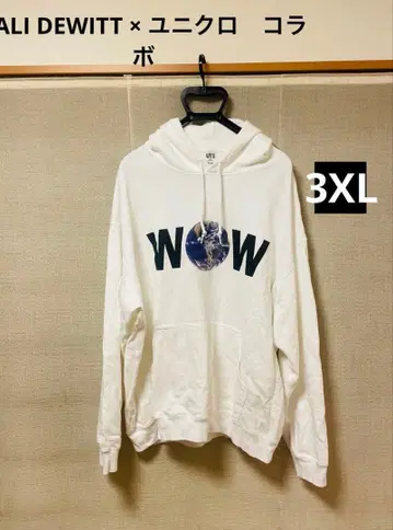 [ 빅 사이즈 ] CALI DEWITT 남성용 프린트 화이트 후드티 3L