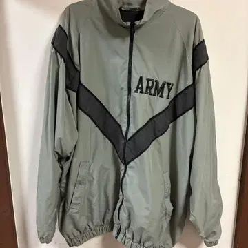 ARMY 로고 자수 그레이 나일론 자켓