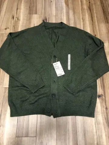 [ 새상품 ] MUJI V넥 가디건 XL 다크 그린