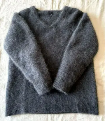 note et silence 라군 100% V넥 니트 그레이