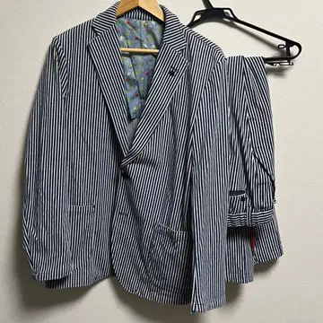 g-stage 셋업 자켓 팬츠 네이비 스트라이프 수트