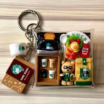 가챠 파우치 곰돌이 카페 브라운 그린