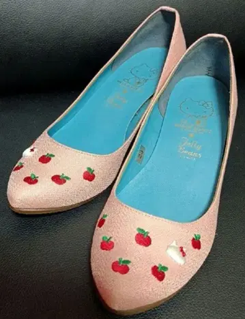 산리오 펌프스 젤리빈스 헬로키티 자수 핑크 23 새상품