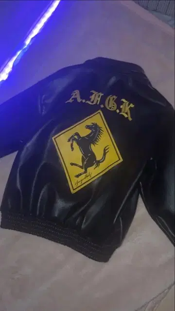 A.F.G.K 페라리 로고 가죽 자켓