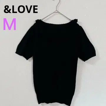 [ &LOVE ] 앤러브 오프숄더 니트 블랙 프릴 귀여운 블랙
