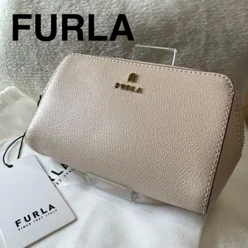 [ 새상품급 ] FURLA 훌라 화장품 파우치 가죽 아이보리