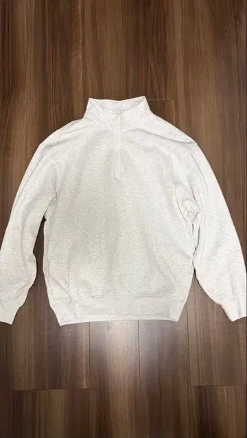 [ 새상품급 ] MUJI 하프 지퍼 스웨트 셔츠 라이트 그레이 S