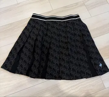 로고 블랙 플리츠 스커트 르꼬끄 스포르티프 골프