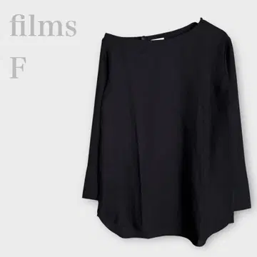 비대칭 블라우스 긴팔 울 혼방 블랙 심플