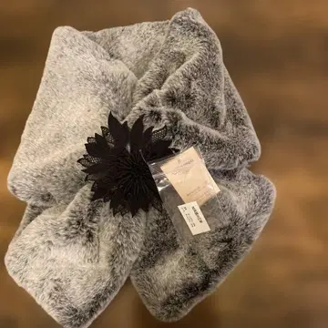 미사용 새상품 치카자와 레이스 에코 퍼 숄, 머플러