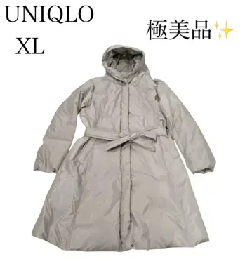 컨디션 최상 UNIQLO 울트라 웜 롱 코트 벨트 포함 다운 XL