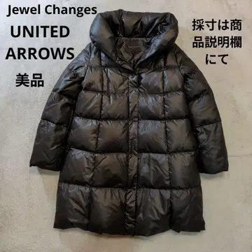 유나이티드 애로우즈 다운 & 페더 숄카라 다운 코트 브라운