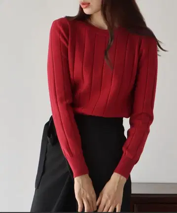 BLUEEAST 와이드 리브 니트탑