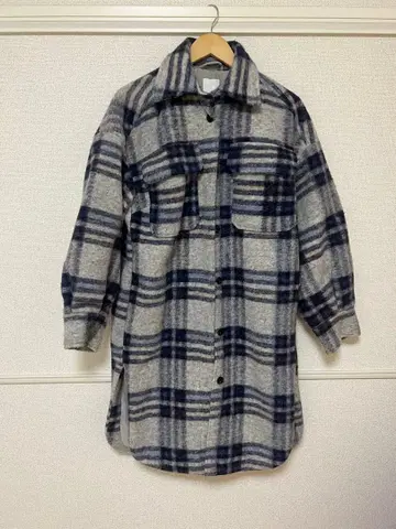 H&M 체크 무늬 코트