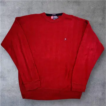 CHAPS 빨간색 헤링본 니트 XL