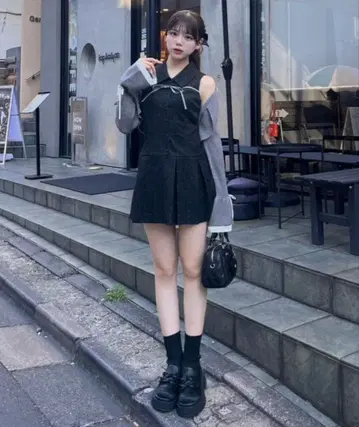 [새상품급] OLIVE des OLIVE 슬리브리스 셔츠 미니 원피스