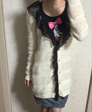 지저스 디아망테 레이스 롱 가디건 일본제 히메 스타일