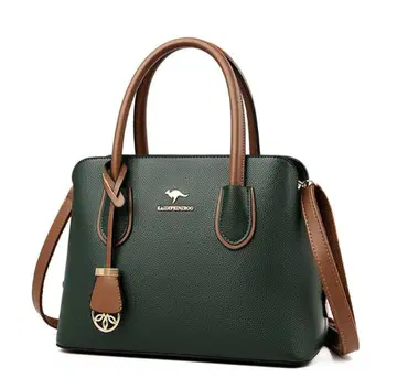 가죽제 2way 숄더백 다크 그린