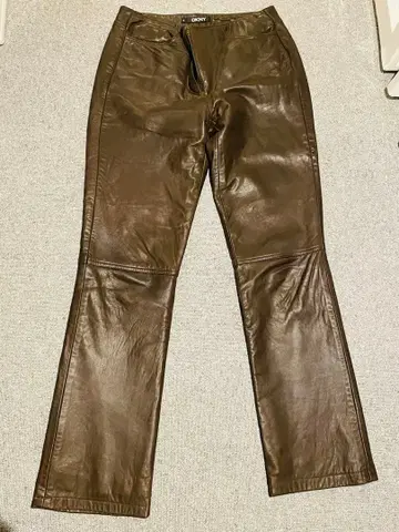 인기 DKNY 브라운 가죽 팬츠 사이즈 6 초특가