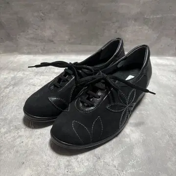 긴자 요시노야 컴포트 24cm 레이스업 스니커즈 가죽 스웨이드