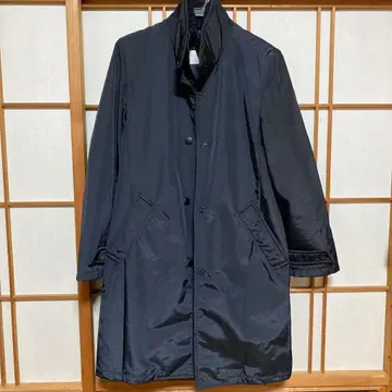 블랙 나일론 자켓 롱 기장