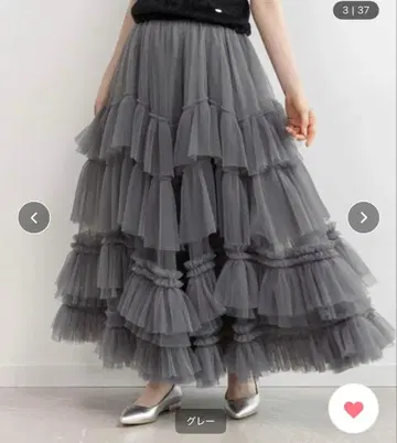 RANDA 플리츠 캉캉 스커트 그레이