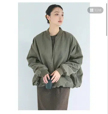 coca 워셔블 벌룬 블루종 카키 L