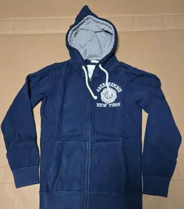 Abercrombie NEW YORK 풀 집업 후드티 네이비 속기모 L