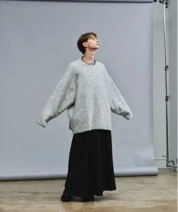 KUUUPY 믹스 울 혼방 샤기 니트 풀오버 M 사이즈