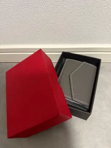 Bonaventura 그레이 3단 폴더형 지갑 박스 포함