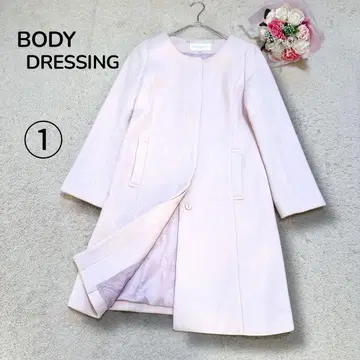 바디 드레싱 BODY DRESSING 울 노카라 코트 핑크 S