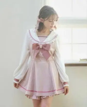 LIZLISA 셋업, 세일러 카라 셋업, 핑크