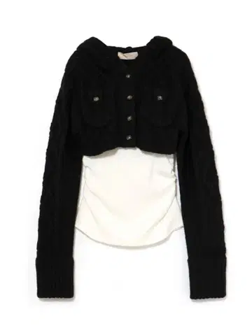 Andmary Mary 로고 케이블 니트 세트 블랙