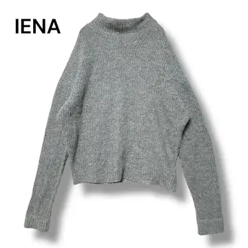 이에나 니트 스웨터 그레이 하이넥 긴팔 F 심플 스트레치